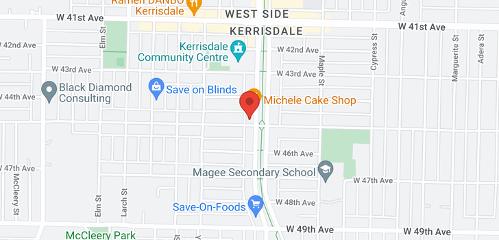 map of 306 2103 W 45TH AVENUE